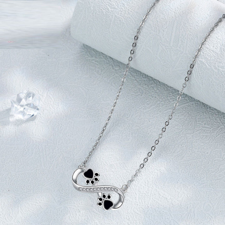 Oändlig Tassavtryck Halsband med zirkonia