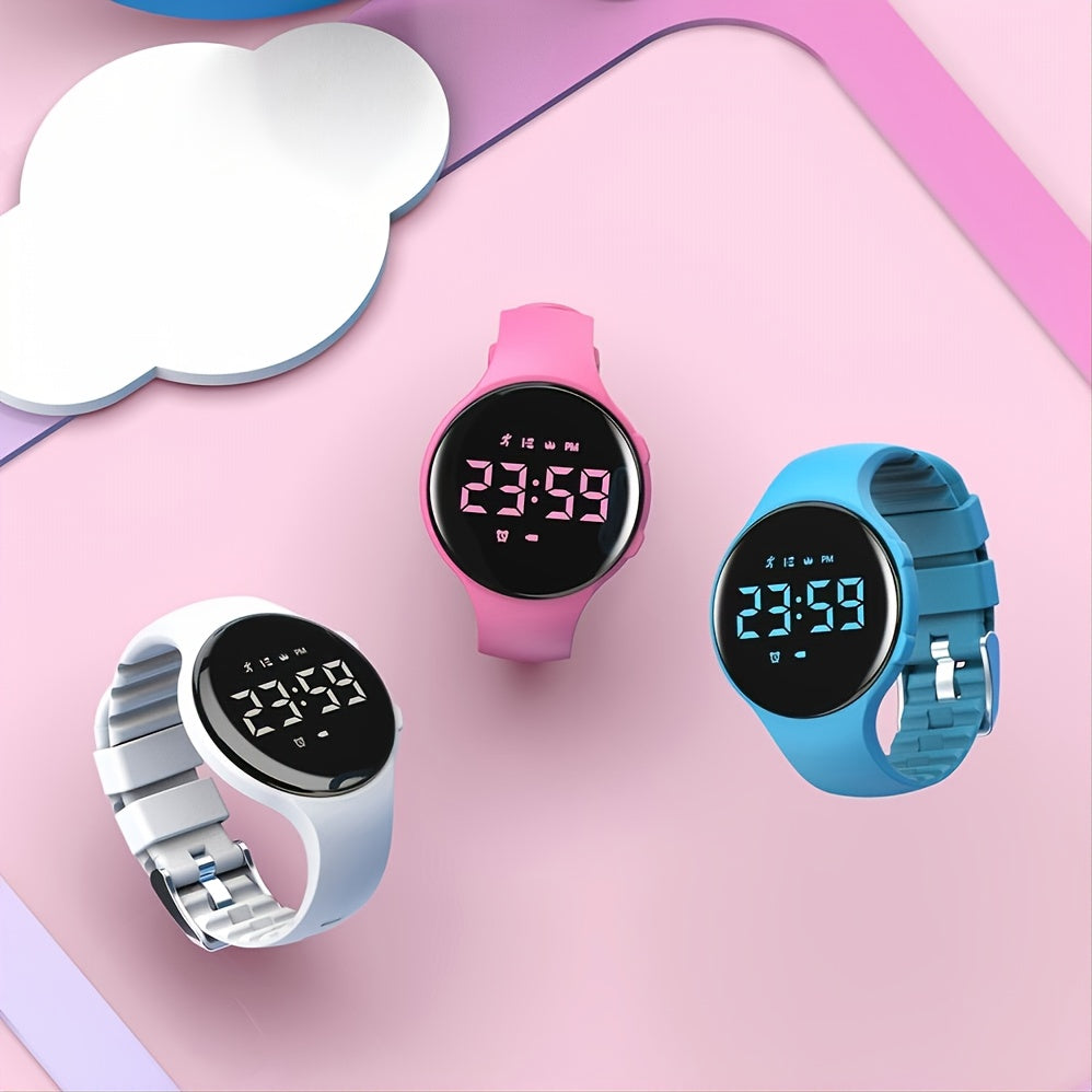 Digital LED-klocka med stegräknare och vibrationslarm – Fitnesstracker för barn