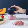 USB-laddningsbar minihackare med 4 rostfria knivblad, skål på 300 ml