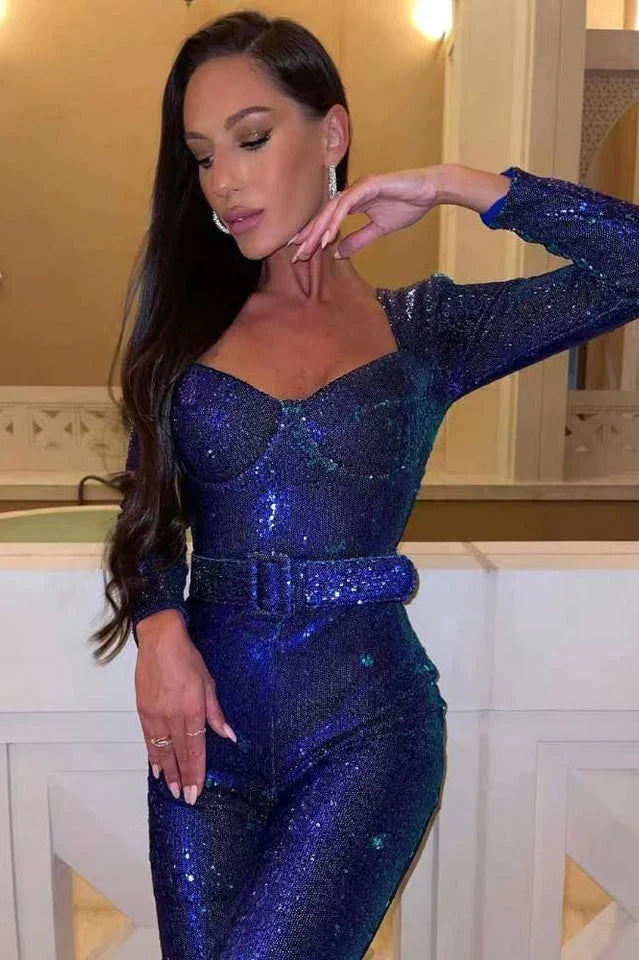 Sequin Jumpsuit med korsett