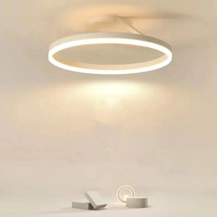 Arisha modern LED-taklampa i ring, svart/vit, vardagsrum, hall, metall