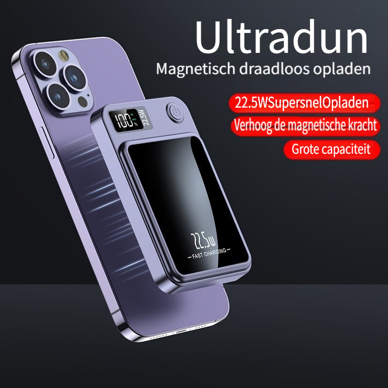 Magnetisk powerbank – Ultratunn med superfarsnabb trådlös laddning