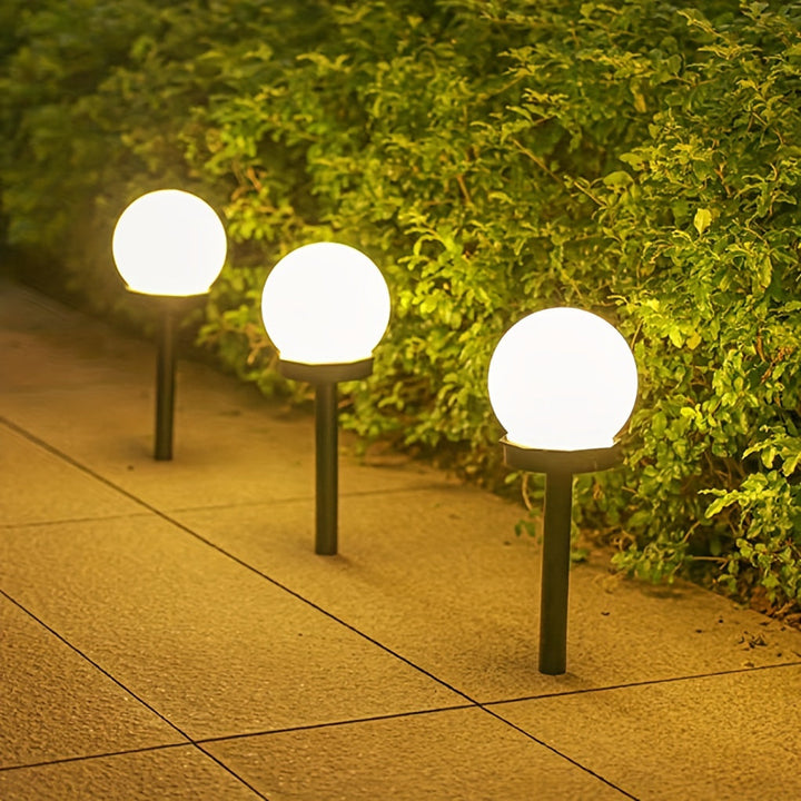 Solcellsdrivna LED-trädgårdslampor – sfärisk belysning för gångar och trädgårdar