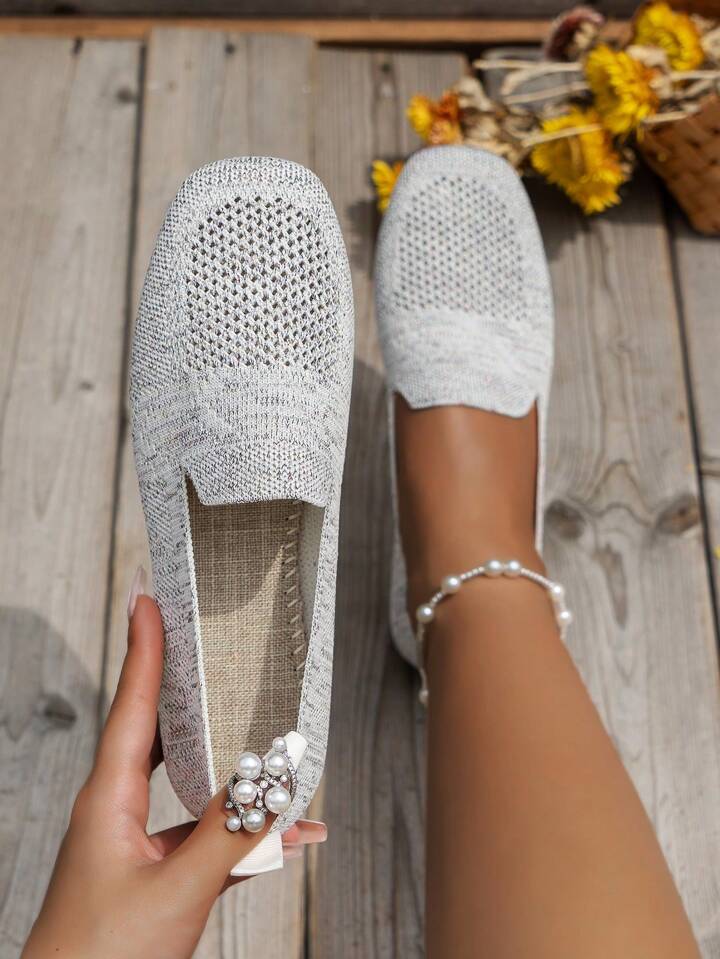 Ortopediska slip-on-sneakers för dam med mjuk innersula och andningsaktiv mesh