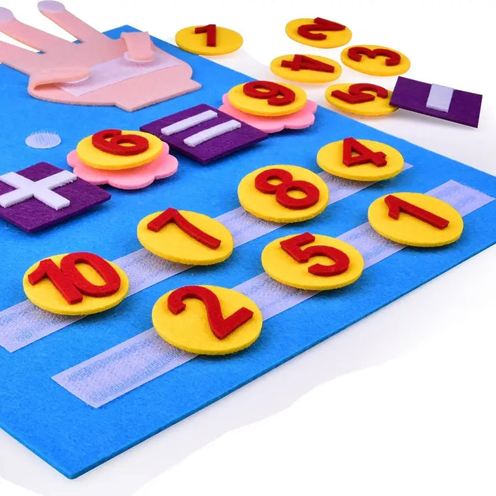 Räknespel i filt för barn – Pedagogiskt spel för utveckling av matematiska och motoriska färdigheter