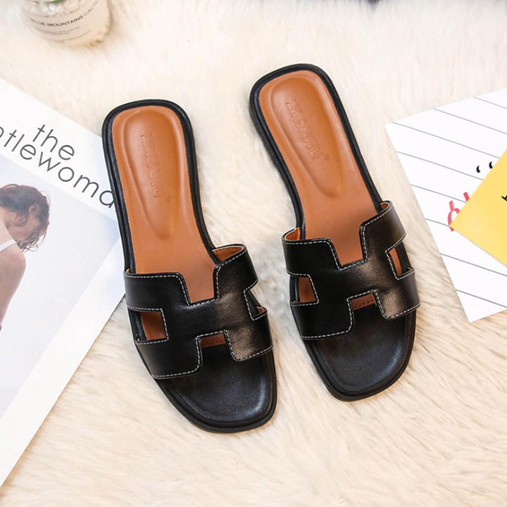 Damsandaler med H-profil i vegankläder - bekväma och eleganta