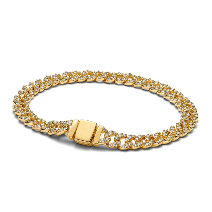 Elegant guldarmband med moissanitdetaljer