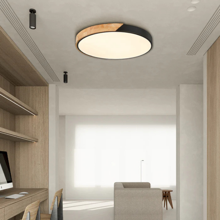 Delos Skandi taklampa i trä | Naturlig LED-designbelysning