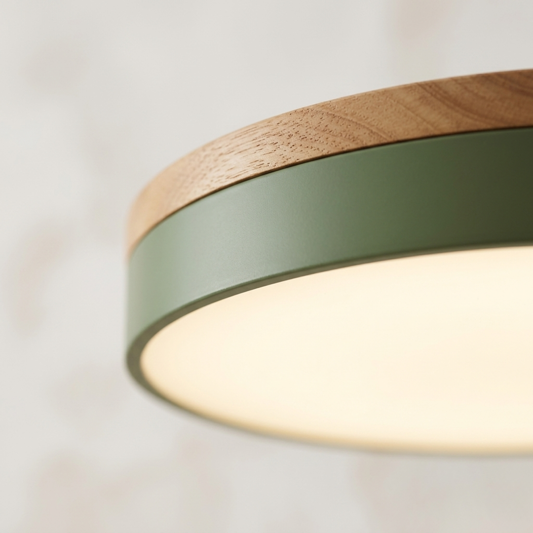 Rund skivtaklampa – platt, planmonterad lampa