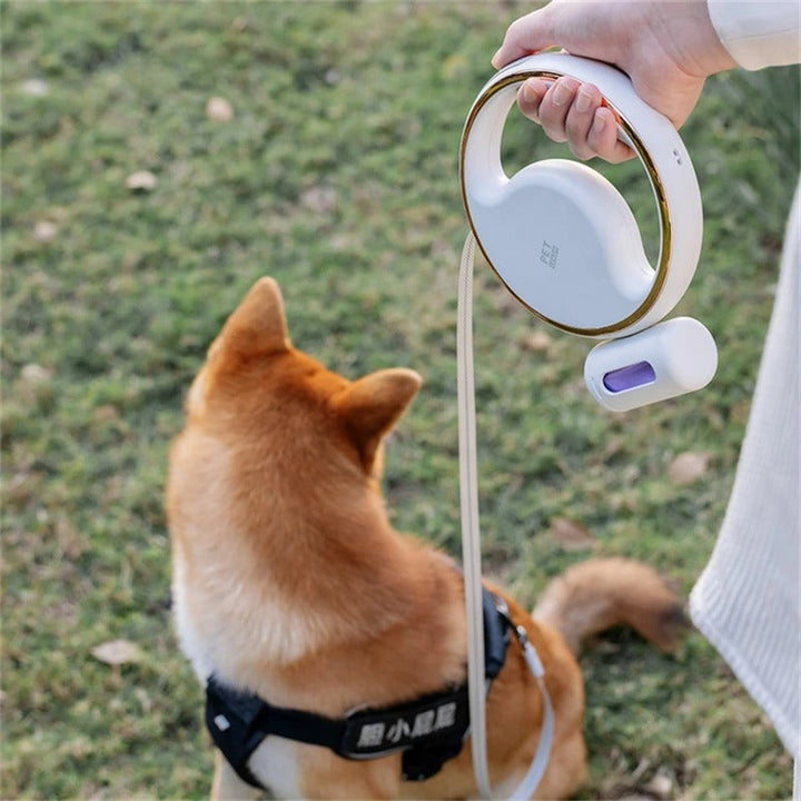 Automatiskt hundkoppel med LED – ergonomiskt handtag och säkerhetsljus