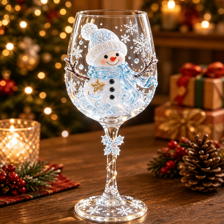 3D-vinglas för jul – festlig dryckesglädje med julig charm