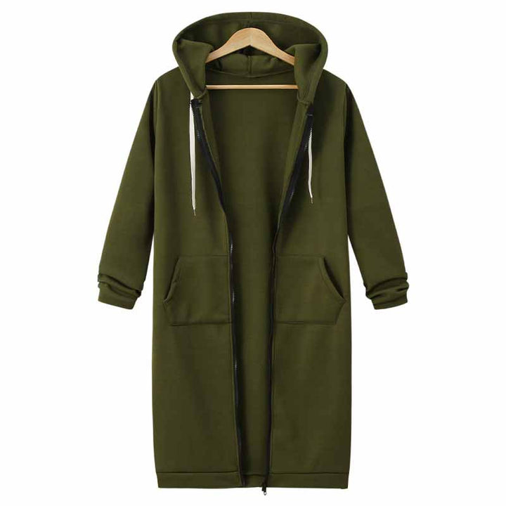 Vardaglig lång damkofta - CozyZip