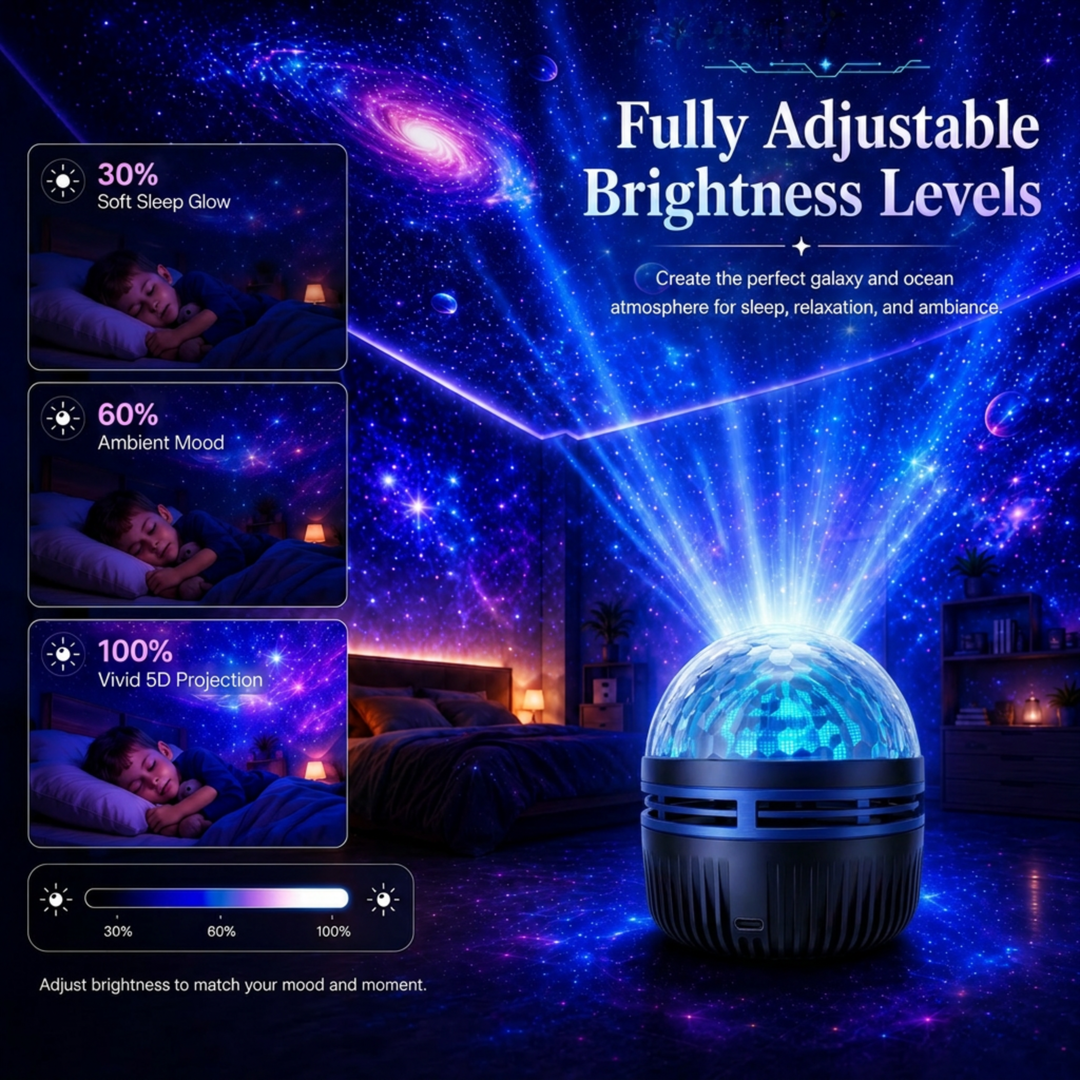 360° Dynamisk Galaxy-stjärnhimmelsprojektor nattlampa med svanhals och USB-strömförsörjning