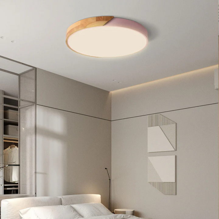 Delos Skandi taklampa i trä | Naturlig LED-designbelysning