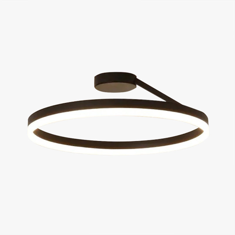 Arisha modern LED-taklampa i ring, svart/vit, vardagsrum, hall, metall