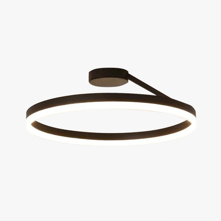 Arisha modern LED-taklampa i ring, svart/vit, vardagsrum, hall, metall