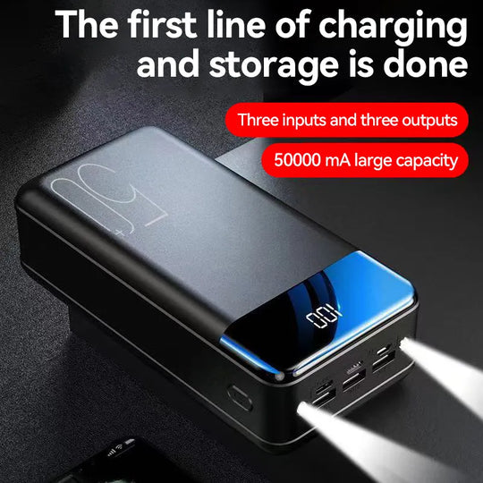 Voltaro Powerbank 50 000 mAh | Ultrasnabb laddning | För bärbar dator, surfplatta och smartphone | Kompakt och extremt kraftfull
