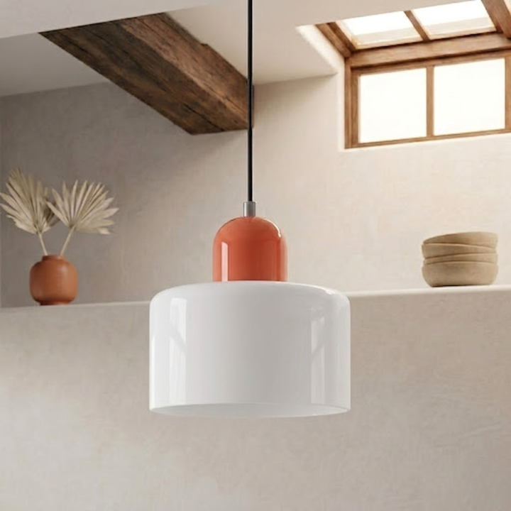 Hänglampa med ring och förstorad halo-design