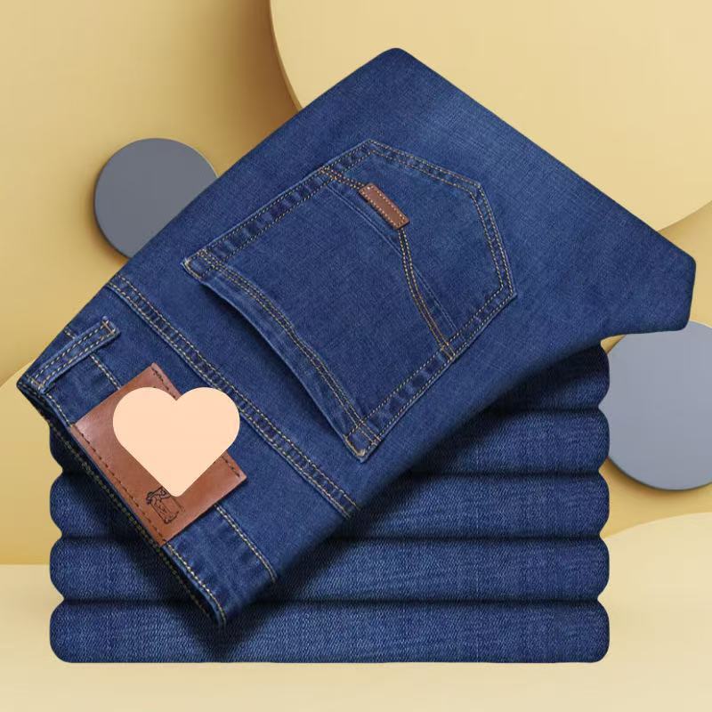 Jeans med raka ben för herrar – slitstark denim