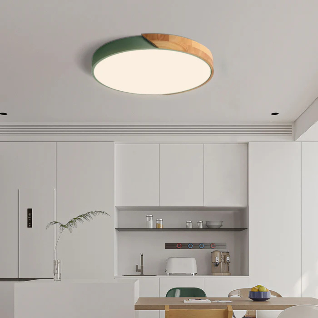 Delos Skandi taklampa i trä | Naturlig LED-designbelysning