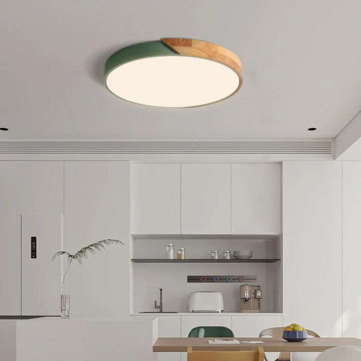 Delos Skandi taklampa i trä | Naturlig LED-designbelysning