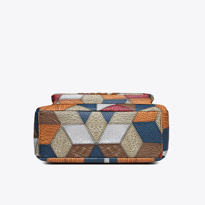 Patchwork-väska för vardagen med inlägg i konstläder.