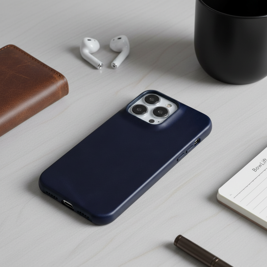 Läderfodral för iPhone med stötdämpande skydd