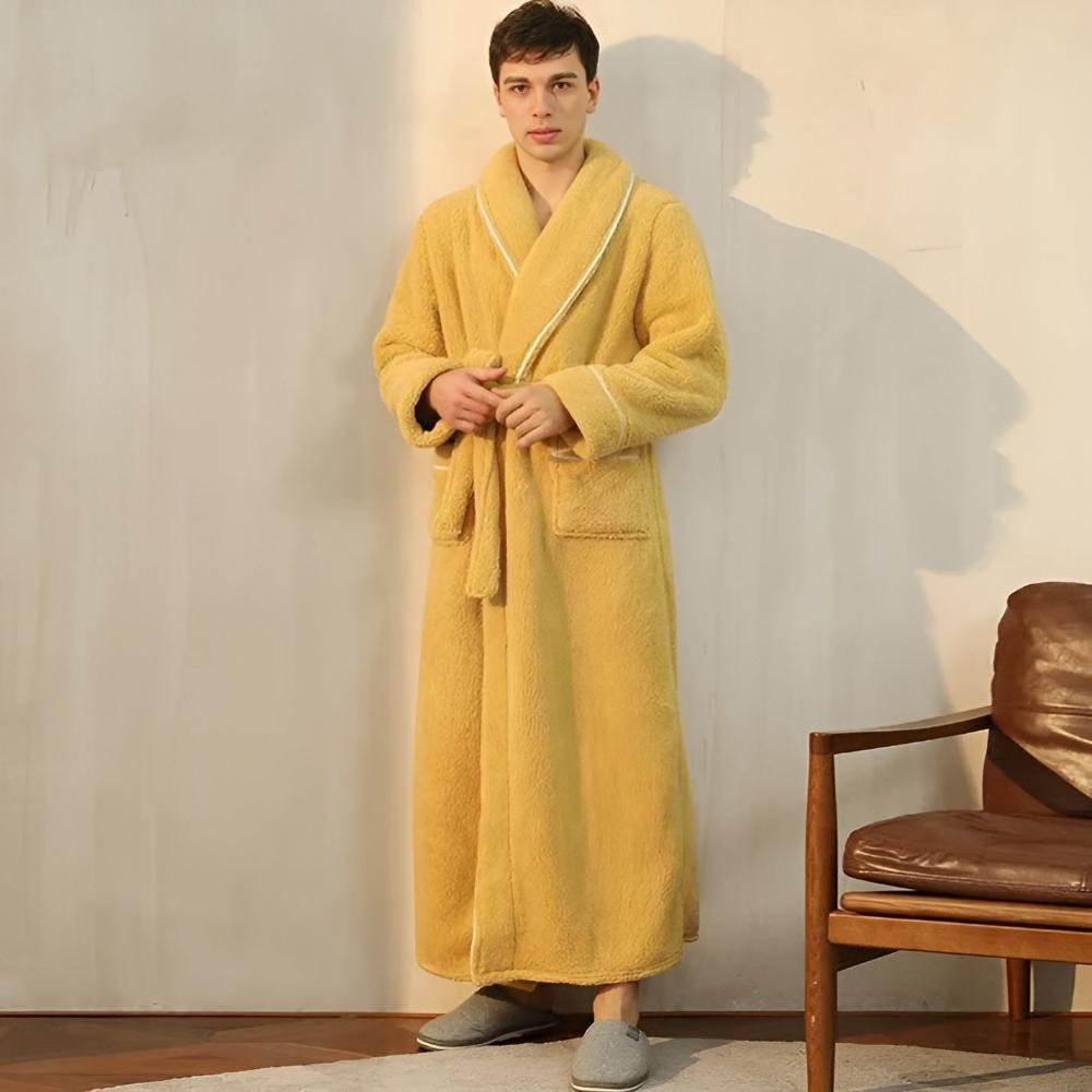 Ylellinen fleece-lämminmukavuus kylpytakki