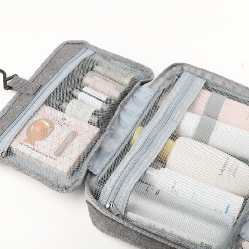 Travelique reseorganizer för kosmetika | Kompakt och vattentät | Med 4 fack och 360°-krok | För kvinnor och män