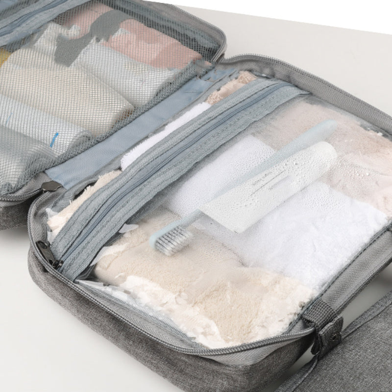 Travelique reseorganizer för kosmetika | Kompakt och vattentät | Med 4 fack och 360°-krok | För kvinnor och män