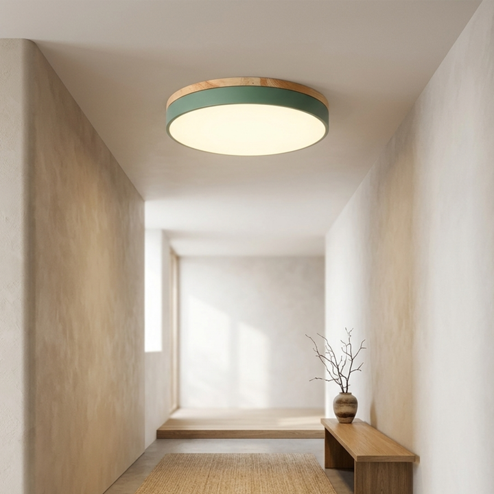 Rund skivtaklampa – platt, planmonterad lampa