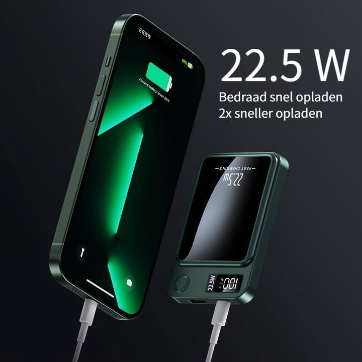 Magnetisk powerbank – Ultratunn med superfarsnabb trådlös laddning