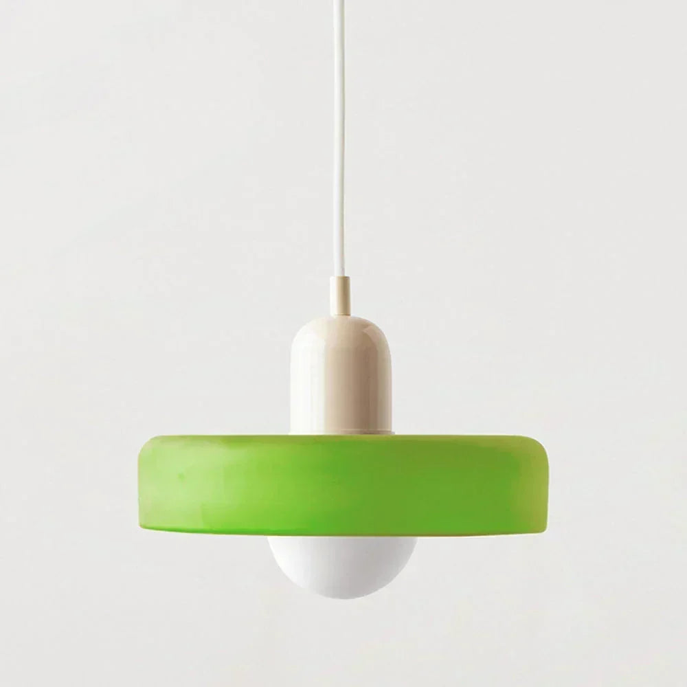 Taklampa i Bauhausstil med blyinfattat glas