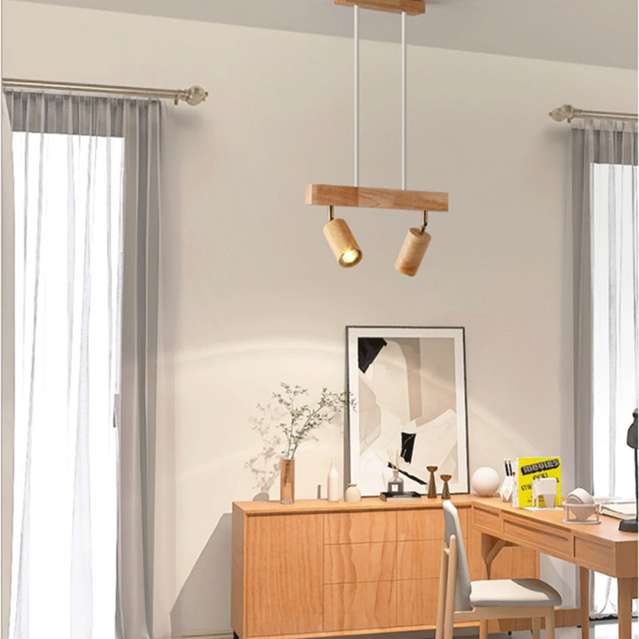 Justerbar taklampa i trä – EcoLux