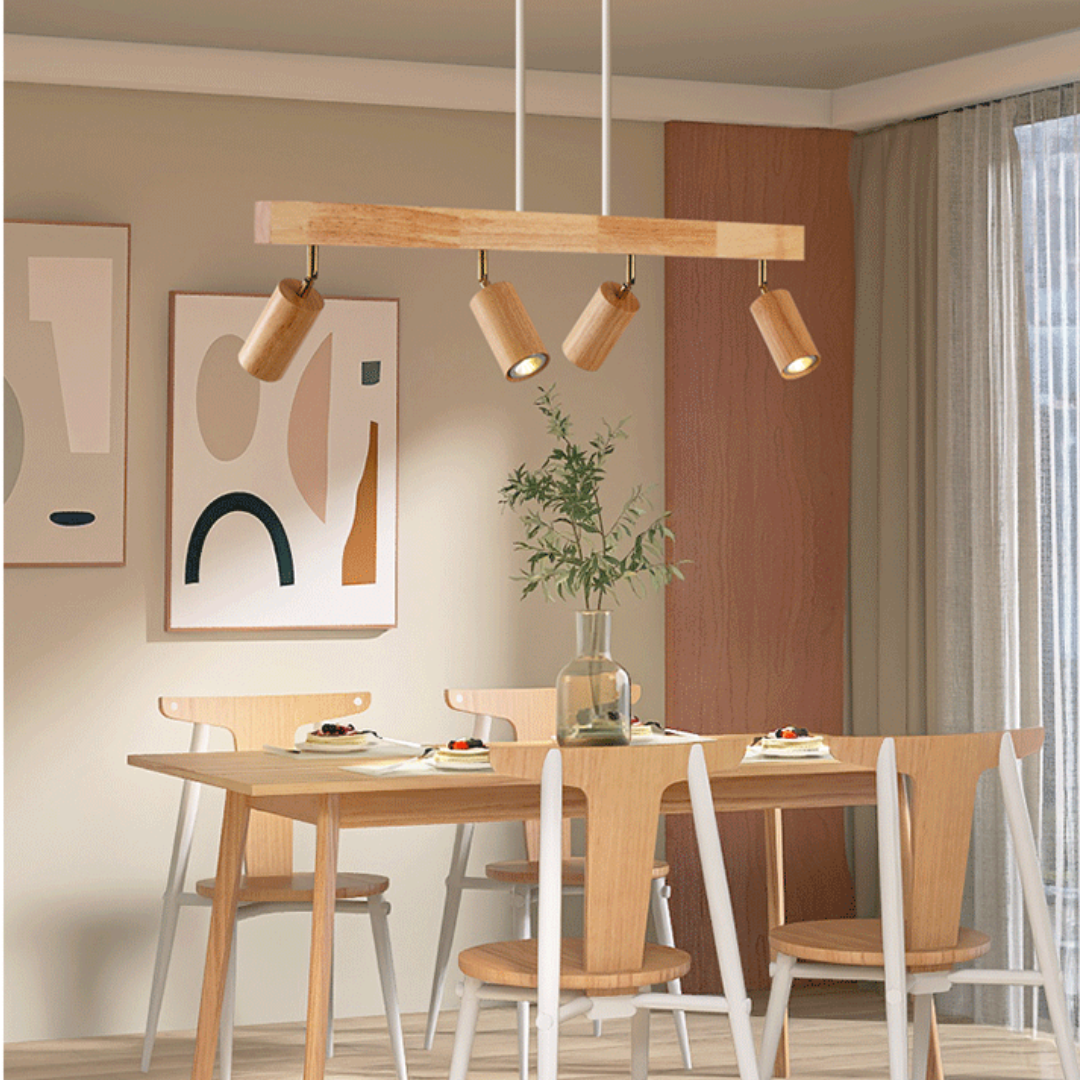 Justerbar taklampa i trä – EcoLux