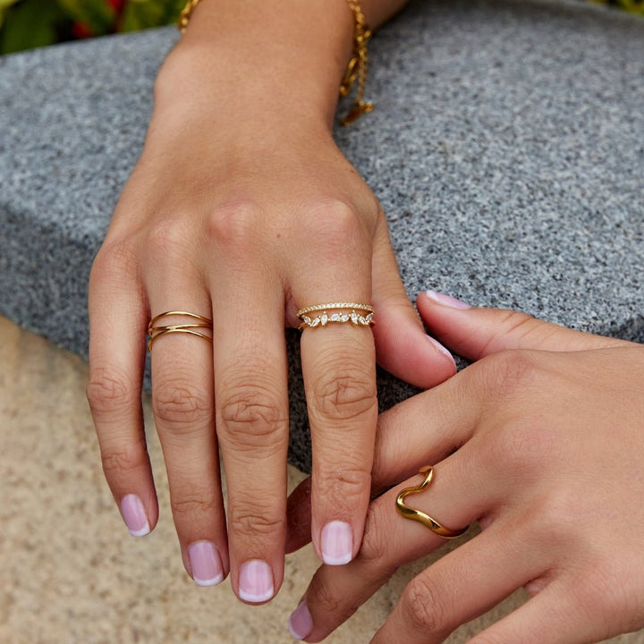 Mia Kristallring i guld