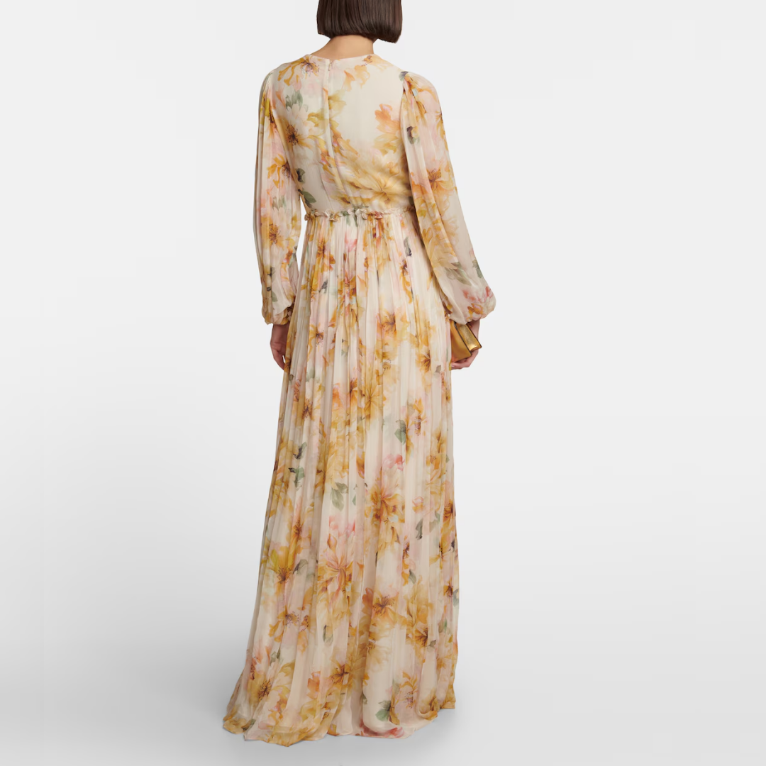 Elegant lätt sommarväv-slät glansig tyg midi-balklänning för kvinnor