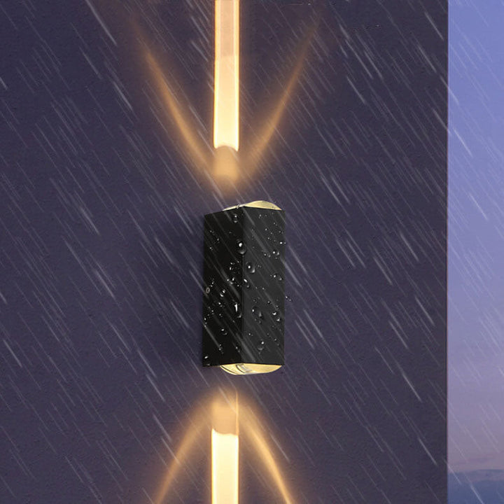 Modern rektangulär vattentät LED-vägglampa för utomhusbruk