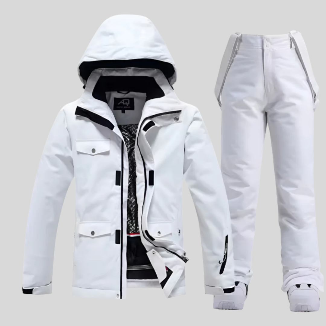 Skidjacka och byxset för kvinnor, funktionell vinteroutfit