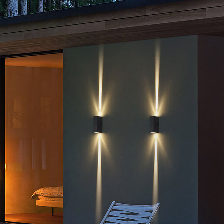 Modern rektangulär vattentät LED-vägglampa för utomhusbruk