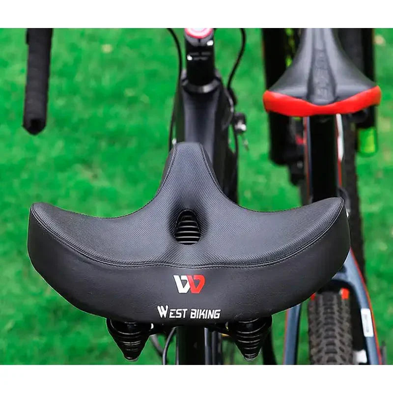 Ergonomisk och extra bred cykelsadel för maximal komfort