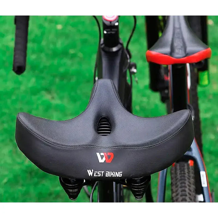 Ergonomisk och extra bred cykelsadel för maximal komfort