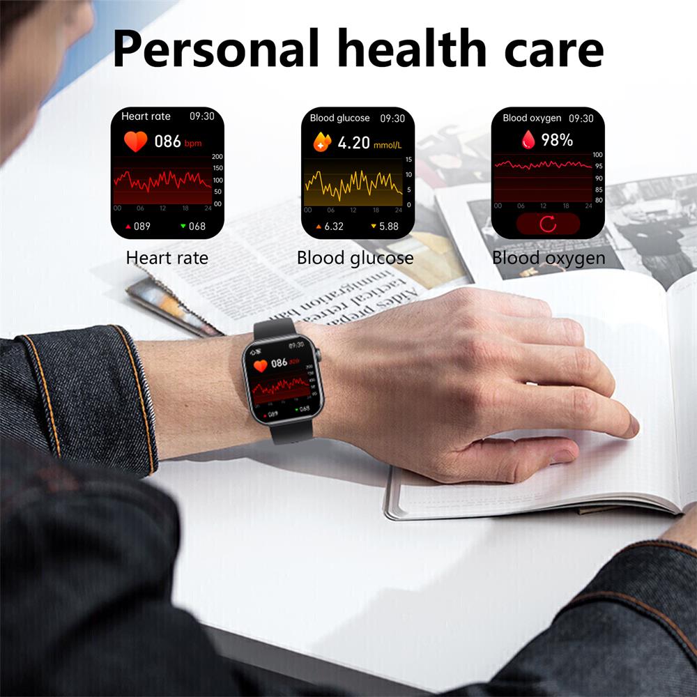 Vattentät smartwatch med blodtrycksmätare, syremättnadsmätare och sömnövervakning