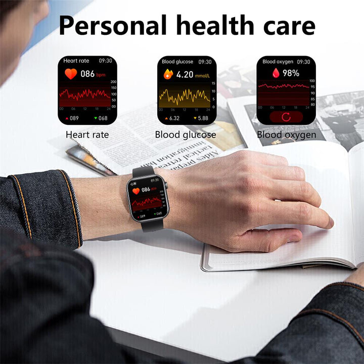 Vattentät smartwatch med blodtrycksmätare, syremättnadsmätare och sömnövervakning