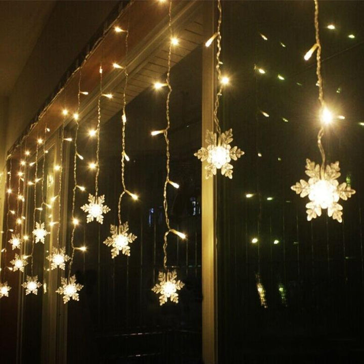 LED-ljusslinga med snöflingor | Inomhus och utomhus