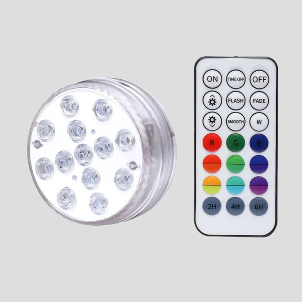 LED-lysfarvet indbygget poollampe med RF-fjernbetjening