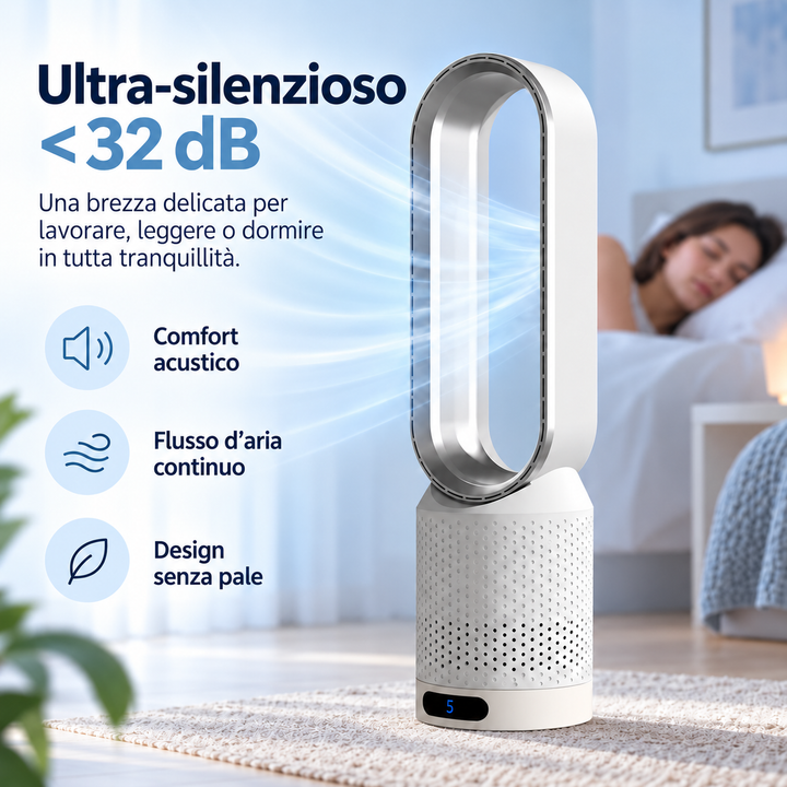 AirPure – Extremt tyst bladfri torn-fläkt (< 32 dB)