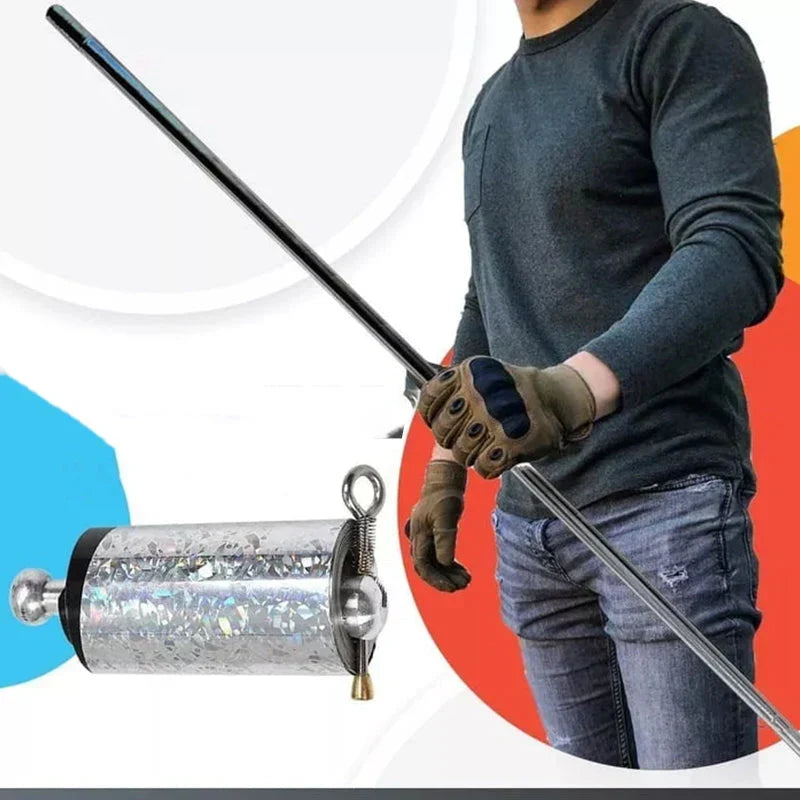 Bärbar metallstav för självförsvar och trolleri