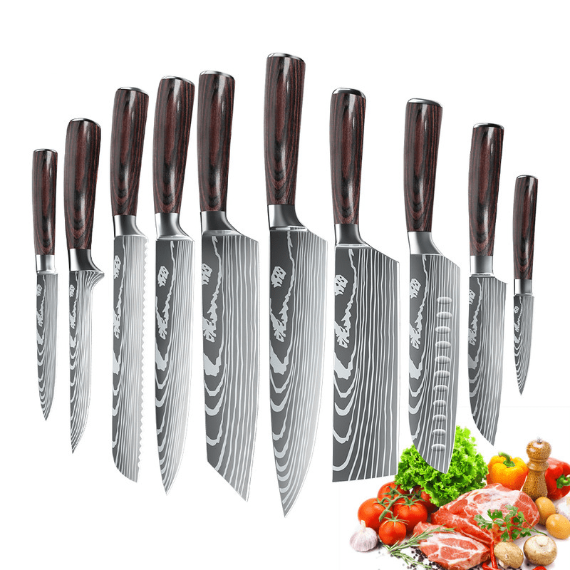 Set med kockknivar i professionell kvalitet och elegant design