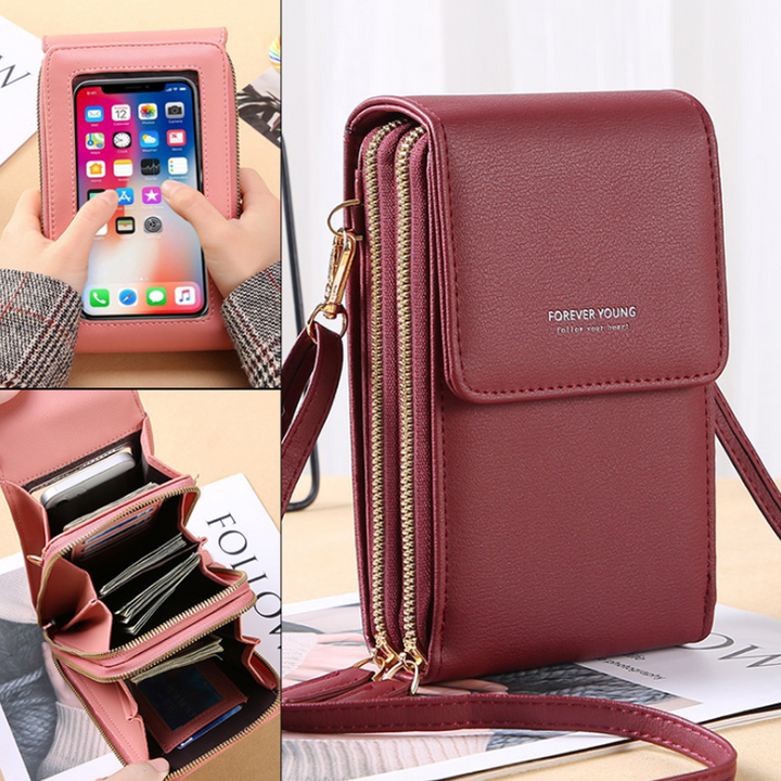 Väska för Touchscreen-telefon med Plånboksfunktion – Kompakt Crossbody för Vardagsbruk